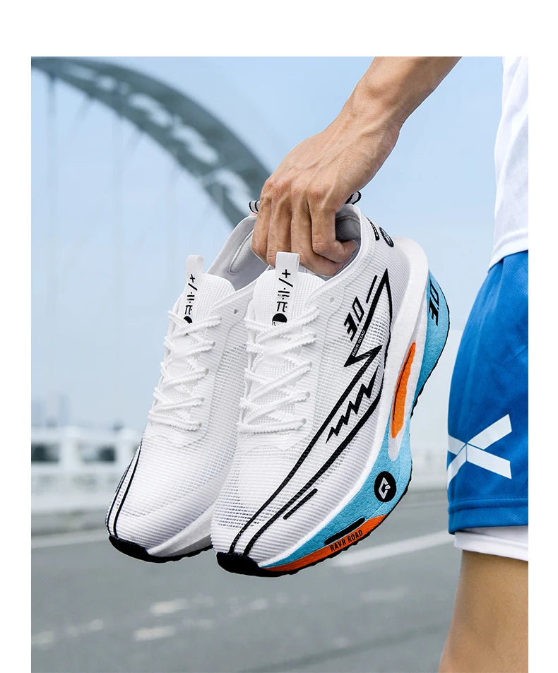 Zapatillas deportivas de carbono para hombre, antideslizantes, acolchadas, cómodas, para carreras, entrenamiento y running; zapatillas de tenis de malla, informales para mujer