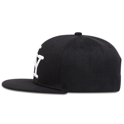 Boné unissexo de beisebol ajustável com bordado de letras, estilo hip-hop, casual, para exterior, primavera/outono, com proteção solar