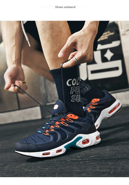Men's air cushioned running shoes, marathon sports, breathable and lightweight, women's comfortable and non slip casual shoes