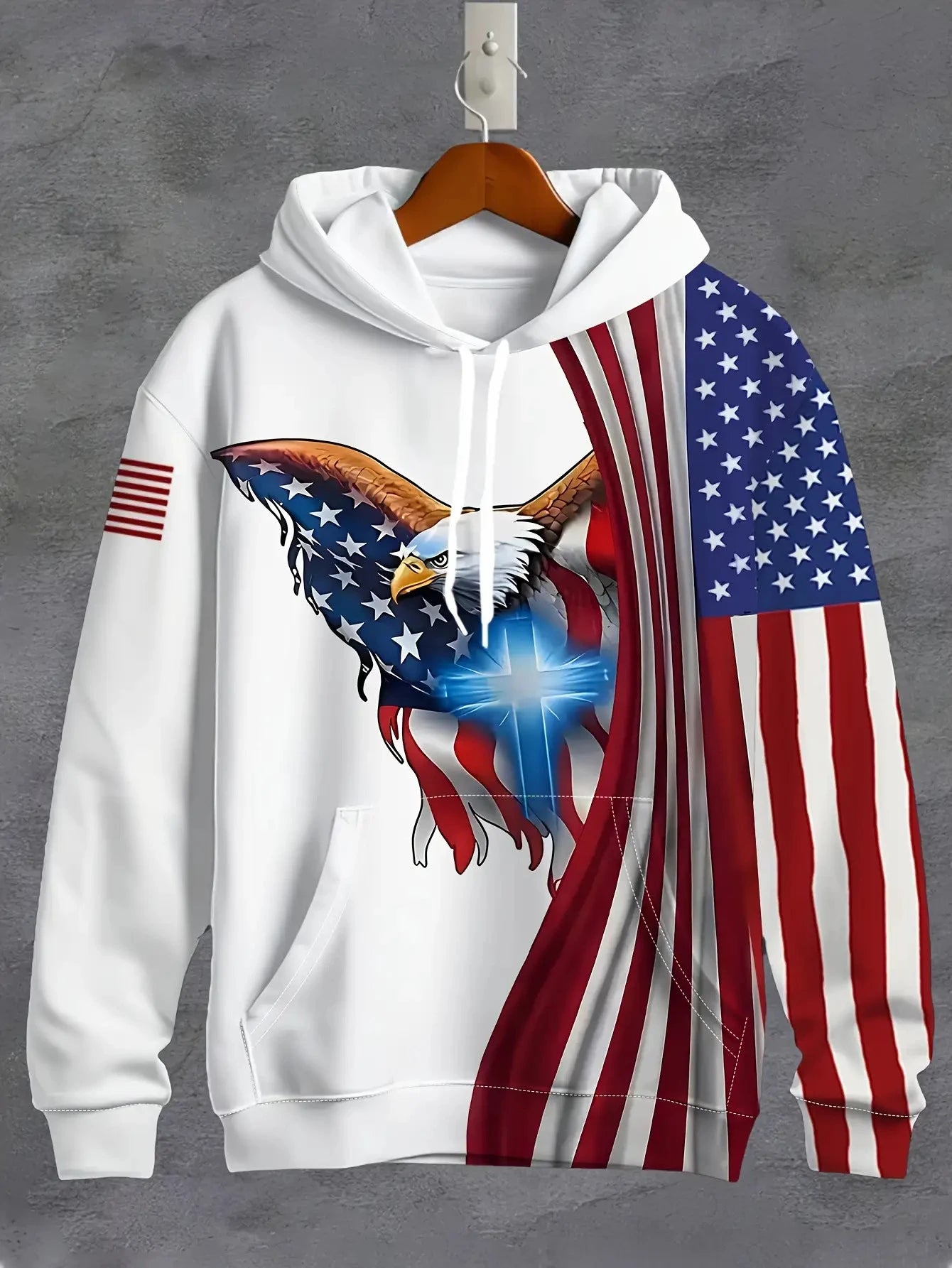 Sweatshirt com Capuz Masculina Cool Eagle Fashion 2025, Edição 3D Impressa, Tendência American Eagle, Sportswear Casual Unissexo para Homem e Criança