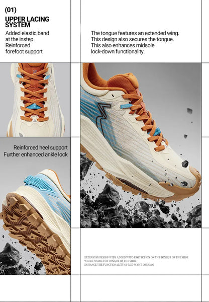 361 Degrees WUXIA 2 Running Shoes, Light Breathable Cushioning, Non-Slip Soft Outdoor Hiking Versatile Sneakers Male 672542201