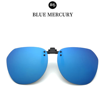 Men Fashion Clip On Polarized Sunglasses Lens Women Driver Flash Mirror Lens Sun Clips Glasses Cover Night Vision Eyewear UV400