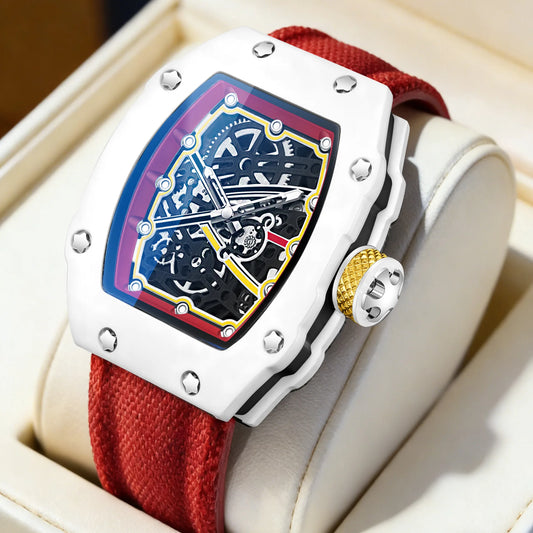 Neue ultraflache, tonnenförmige Quarzuhr für Herren – modisch, meistverkauft, Luxus-Marken-Herrenuhr