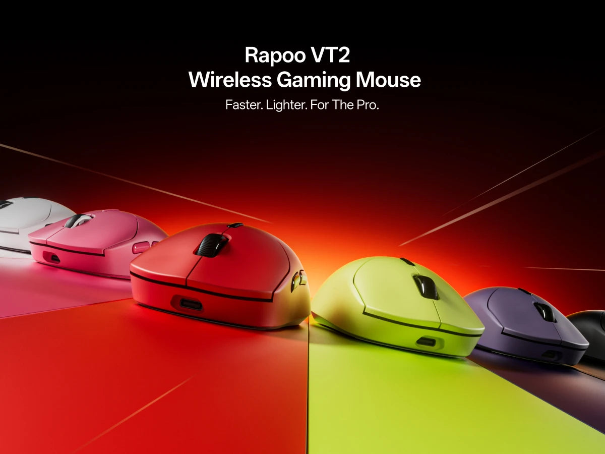 Rapoo VT2 MAX Wireless E-sports Gaming Mouse with 8K Polling Rate Optical Sensor Ergonomic Design 53g Lightweight for PC Latop