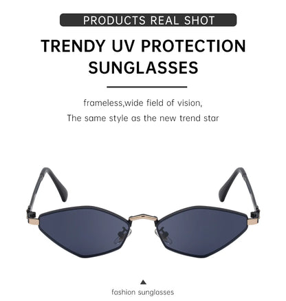 Small Frame Hexagon Punk Sunglasses Women 2026 Luxury Brand Polygon Sun Glasses For Ladies Classic Shades Cat Eye Eyewear