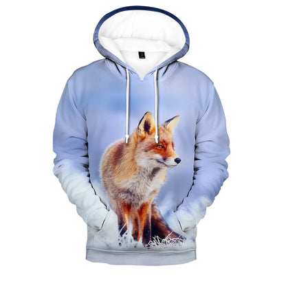 Suositut hip hop -tyyliset uutuushupparit ja collegepaidat, mukava uusi Fox 3D -printti, miehille/naisille, aikuisille/lapsille, rennot puserot