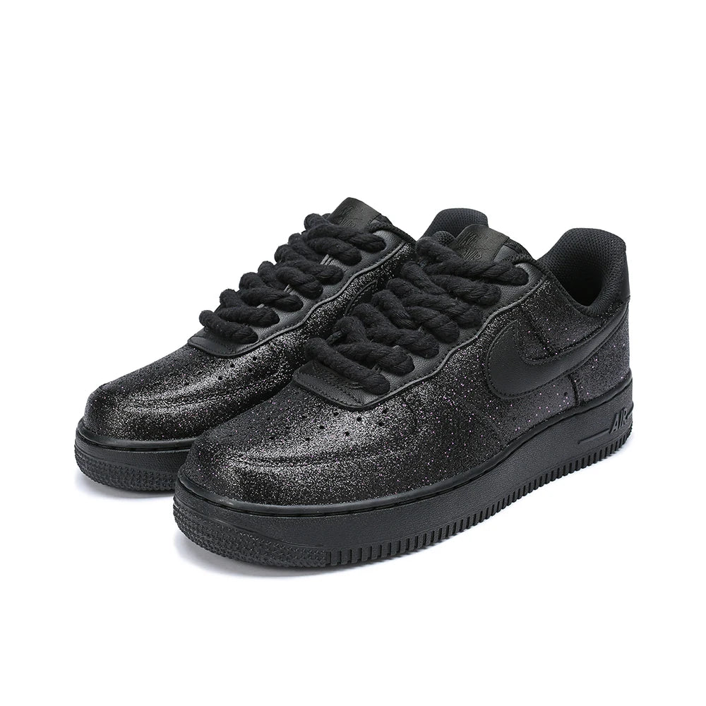 Custom Sneakers Nike Air Force 1 FOMO Glitter Star Rhinestone Bling Clean Fit Luxury Street Style Wear-resistan Low Top Sneakers