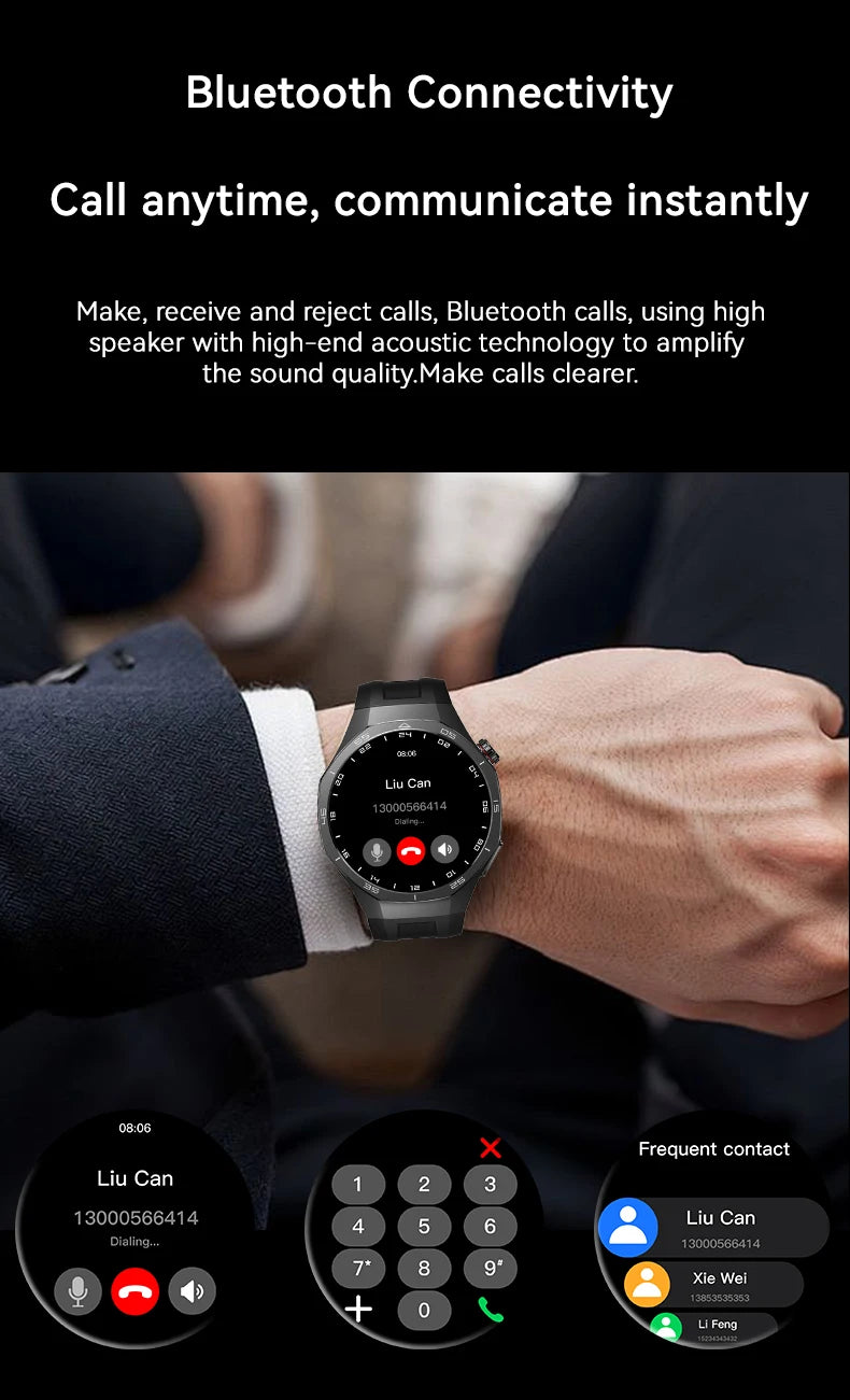 LAXASFIT 2026 New Smart Watch Men's 1.52 HD Screen Bluetooth Talk Heart Rate Monitor Men Women NFC Outdoor Sports Smart Watch