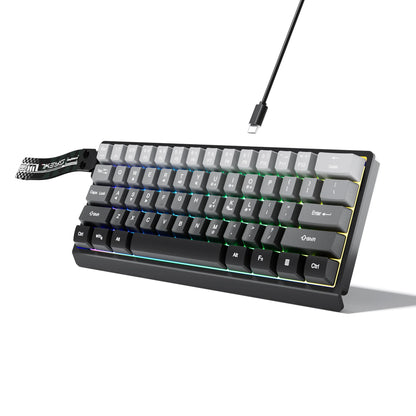 7KEYS 60% Compact Wired Keyboard with RGB Backlighting, Gradient Keycaps, USB Gaming Keyboard for Windows PC, Laptop & Tablet