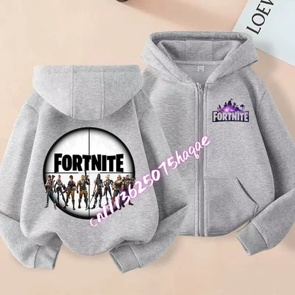 New Fortnite Child Zip-Up Hoodie Cartoon Anime Hoodies Casual Breathable Kids Boys Coat Jackets 2026 Spring Children Clothing