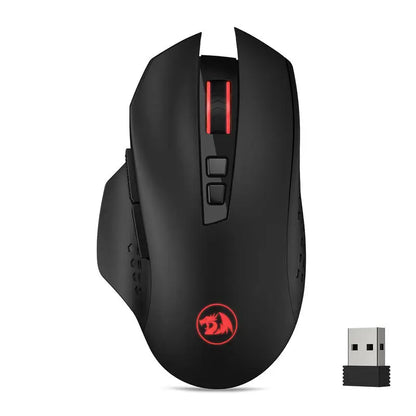 Rato Gaming Sem Fios Redragon M656 Gainer, 4000 DPI 2.4Ghz, Rato Gamer Sem Fios com 5 níveis de DPI, 7 botões macro, retroiluminação LED vermelha