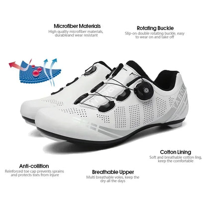 Scarpe da ciclismo unisex per bici da strada, da uomo, da racing, autobloccanti, sneaker da velocità per bicicletta da donna, tacchette SPD, calzature da ciclismo su strada