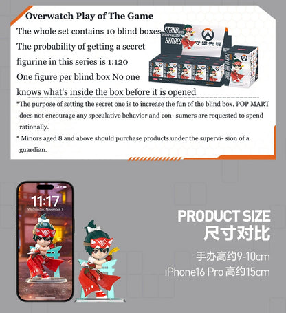 POP MART Overwatch Play of The Game Series Blind Box originale, Mystery Box a sorpresa, graziose action figure anime, ornamenti e statuette
