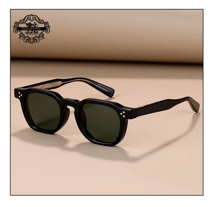 Classics Rivets Style Retro Sun Glasses for Women TR90 Frame Polygon Polarized Sunglasses UV400 Male Black Green 2025 Summer