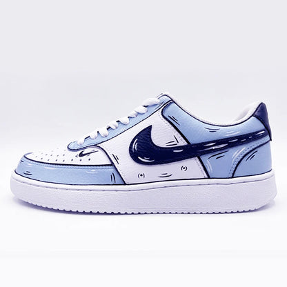 Custom Sneakers NIKE COURT VISION  Messy Line Design Wild Romantic Dream Comic Pattern Couple Matching Shoes Unisex retro shoes