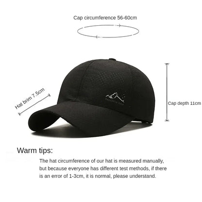 Summer Breathable Mesh Quick Drying Men Women's Baseball Cap Outdoor Sports Travel Fishing Climbing Cycling Runnning Hat