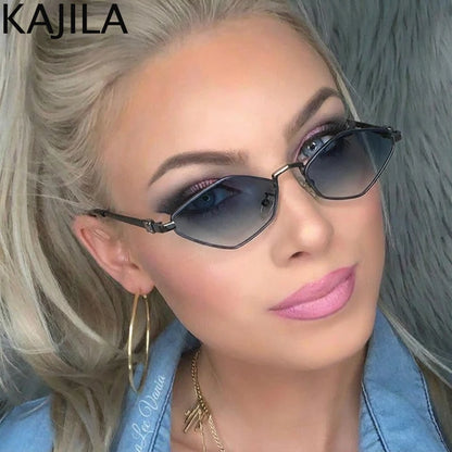 Small Frame Hexagon Punk Sunglasses Women 2026 Luxury Brand Polygon Sun Glasses For Ladies Classic Shades Cat Eye Eyewear