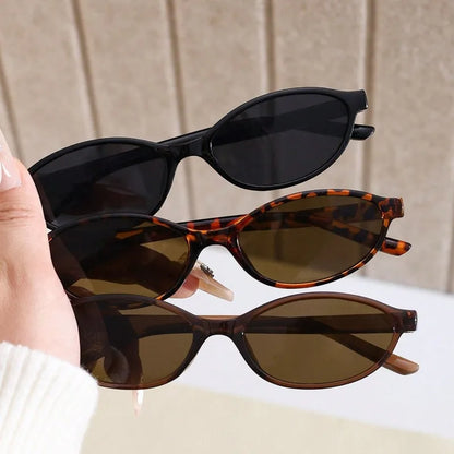 3pcs European and American retro oval small frame women's fashionable sunglasses, personalized trendy glasses
