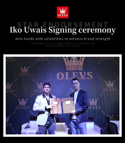 OLEVS 9910 Mens Watch Original Luxury Brand Waterproof Luminous  Automatic Mechanical Watch Dual Calendar Watch Box Reloj