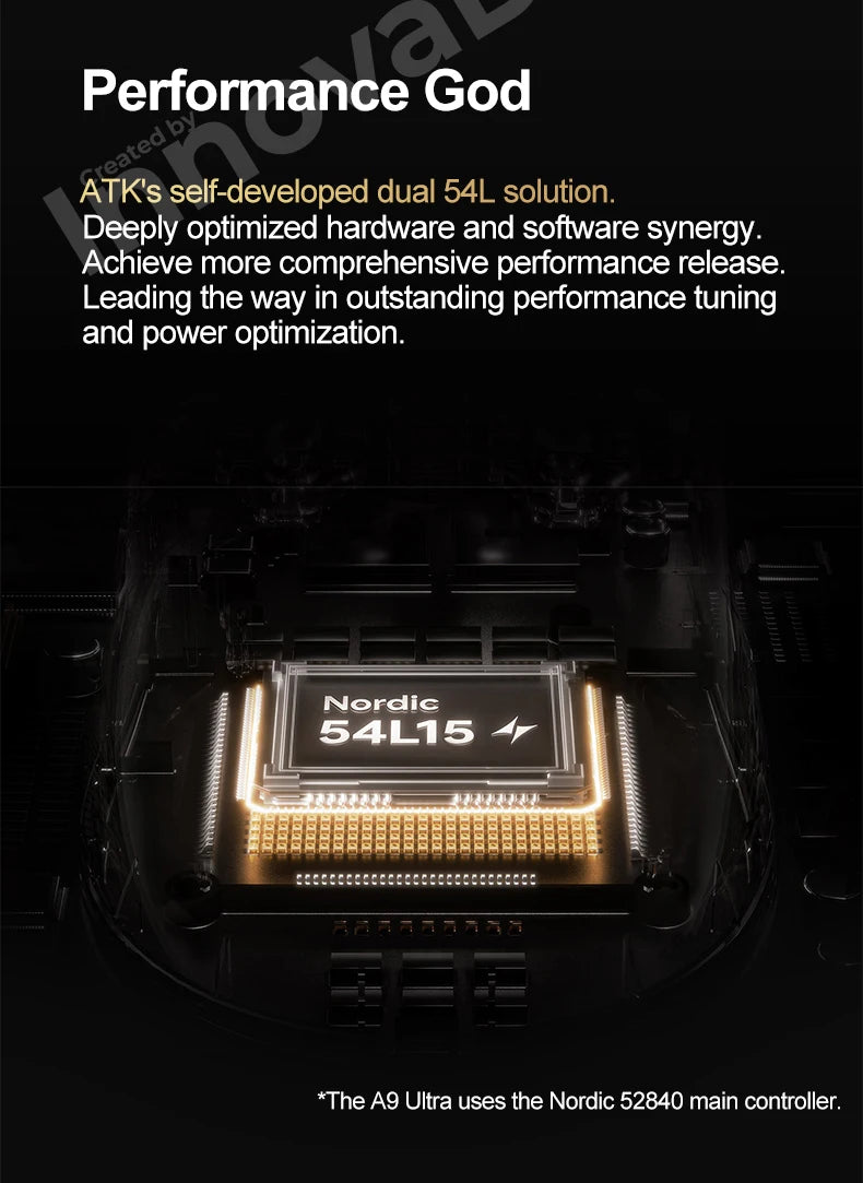 ATK Dragonfly A9 Ultimate brezžična gaming miška A9 Air PAW3950, ultralahka ergonomska e-športna miška za igričarje FPS CSGO A9 Ultra