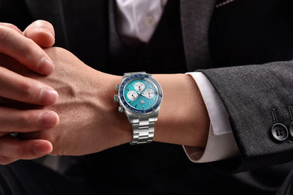 Rolls Timi Panda Men’s Watches – Quartz chronograph, luxury model, sapphire crystal with anti-reflective coating, water-resistant, sporty style