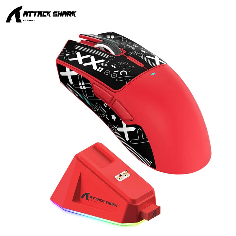 Attack Shark X11 Wireless Gaming Mouse with RGB Charging Dock, PAW3311 Sensor, 22000 DPI, Tri-Mode Bluetooth, 1000Hz Polling Rate Gaming Mouse