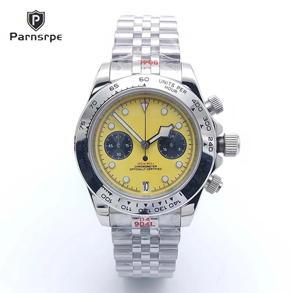 2025 New Design Vintage Men's Watch Moon Quartz Watch Men's Speed Sport Chronograph AR Sapphire VK64 Clock Men watch