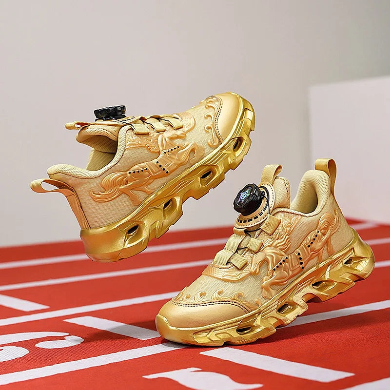 Children's Sports Shoes Fashionable Mesh Campus Student Cushioning Training Shoes New Breathable Non-Slip Daily Jogging Shoes