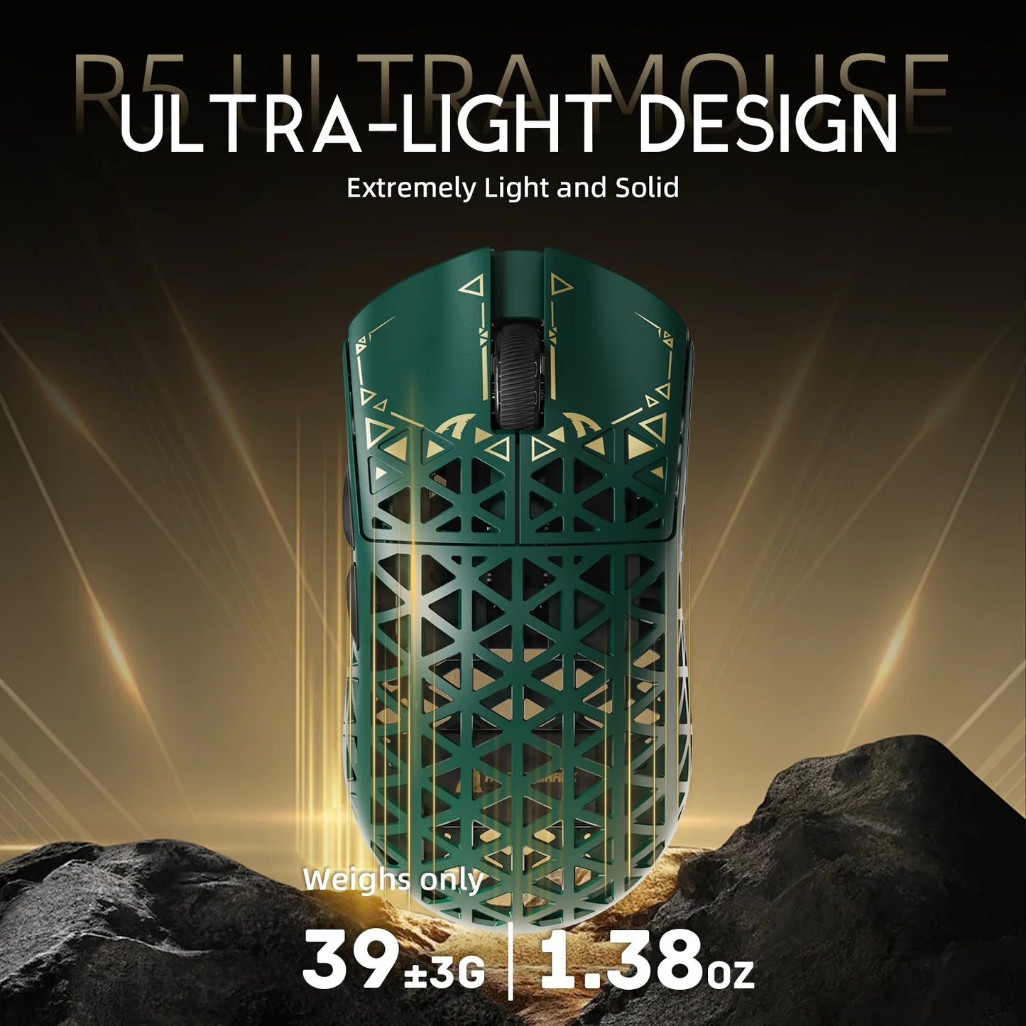 ATTACK SHARK R5 Ultra Carbon Fiber brezžična gaming miška, gaming senzor PixArt PAW3950MAX, 42000DPI, 8000Hz, MCU Nordic 52840
