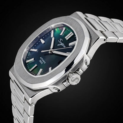 Orologio da uomo Sugess automatico meccanico da polso, movimento Miyota 9015, quadrante MOP, luminoso, impermeabile 5bar, bracciale di lusso S466