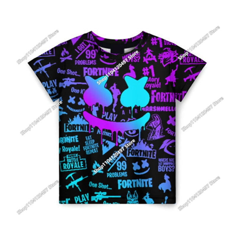 Тениска Fortnite за мъже Shoot Game Battle Hero, тениска Victory Royale, облекло за деца, тениски за момчета и момичета на възраст 2-14 години
