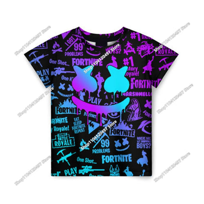 Тениска Fortnite за мъже Shoot Game Battle Hero, тениска Victory Royale, облекло за деца, тениски за момчета и момичета на възраст 2-14 години