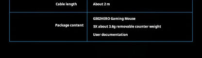 Ratón gaming con cable Logitech G502 HERO de alto rendimiento, sensor HERO 25K, 25,600 DPI, RGB, pesos ajustables, 11 botones, ratón para PC/Mac