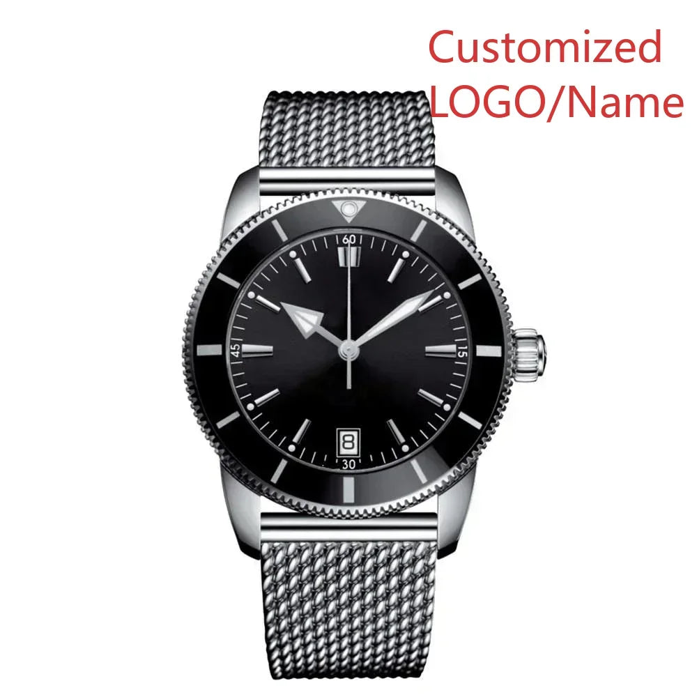 A11 Store Customized Watch  Mens Automatic Mechanical Watch Superocean Black Blue Rubber Rose Gold Sport Watches Ceramic