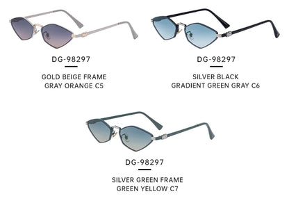 Small Frame Hexagon Punk Sunglasses Women 2026 Luxury Brand Polygon Sun Glasses For Ladies Classic Shades Cat Eye Eyewear