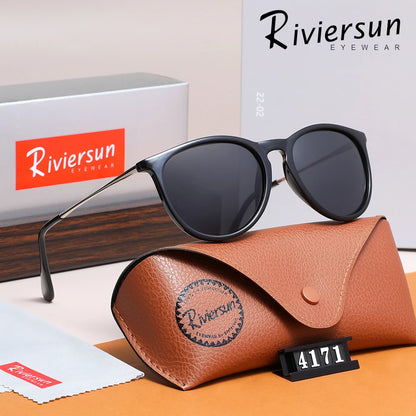Trendy Cat Eyes Frame Polarized Sunglasses Alloy Design UV400 Travel Glasses For Women Men Driving Eyewear