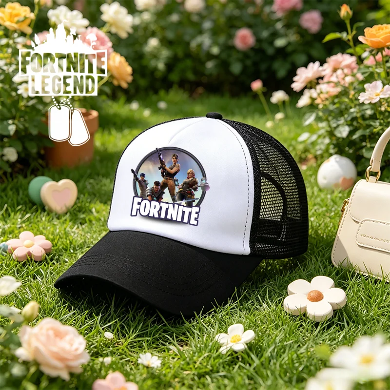 Fortnite Baseball Cap Cartoon Game Printed Hat Kids Summer Breathable Mesh Hat Adjustable Peaked Cap Childrens Birthday Gift