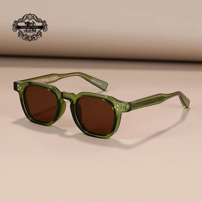 Classics Rivets Style Retro Sun Glasses for Women TR90 Frame Polygon Polarized Sunglasses UV400 Male Black Green 2025 Summer