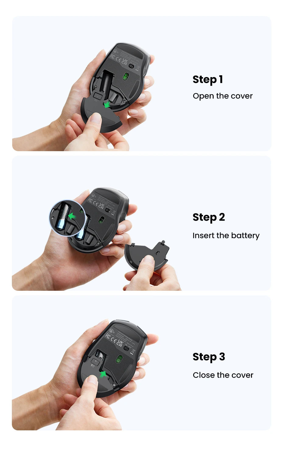 UGREEN Wireless Mouse Bluetooth 5.0 Mouse Ergonomic 4000DPI 6 Mute Buttons Mouse For MacBook Tablet Laptops Computer PC 2.4G Mice