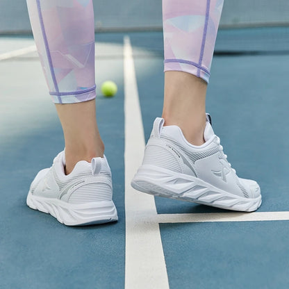 Pantofi de alergare Xtep, pantofi sport antiderapanti și moi pentru femei, cu parte superioară din piele, cu amortizare a șocurilor, adidași pentru femei 879318110073