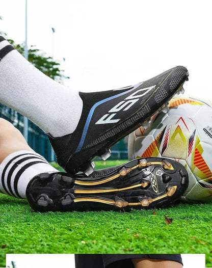 Nouvelles chaussures de football pour hommes, crampons mi-montants de haute qualité, légères, antidérapantes, pour l'extérieur et l'entraînement sur gazon, modèle très vendu
