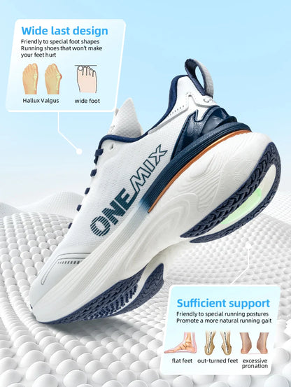ONEMIX Nye cushion-løbesko til kvinder og mænd – lette, moderigtige udendørs sneakers til vejløb, sport, træning, jogging og fitness