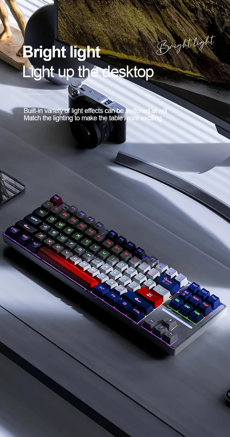 SMAILWOLF MK87 teclado mecânico sem fios Bluetooth para e-sports, com teclas completas, hot-swap e personalização