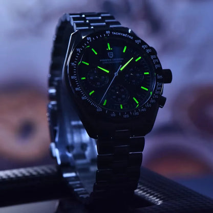 PAGANI DESIGN Moon watch – Luxury quartz chronograph for men, sporty style, sapphire crystal with anti-reflective coating, luminescent display