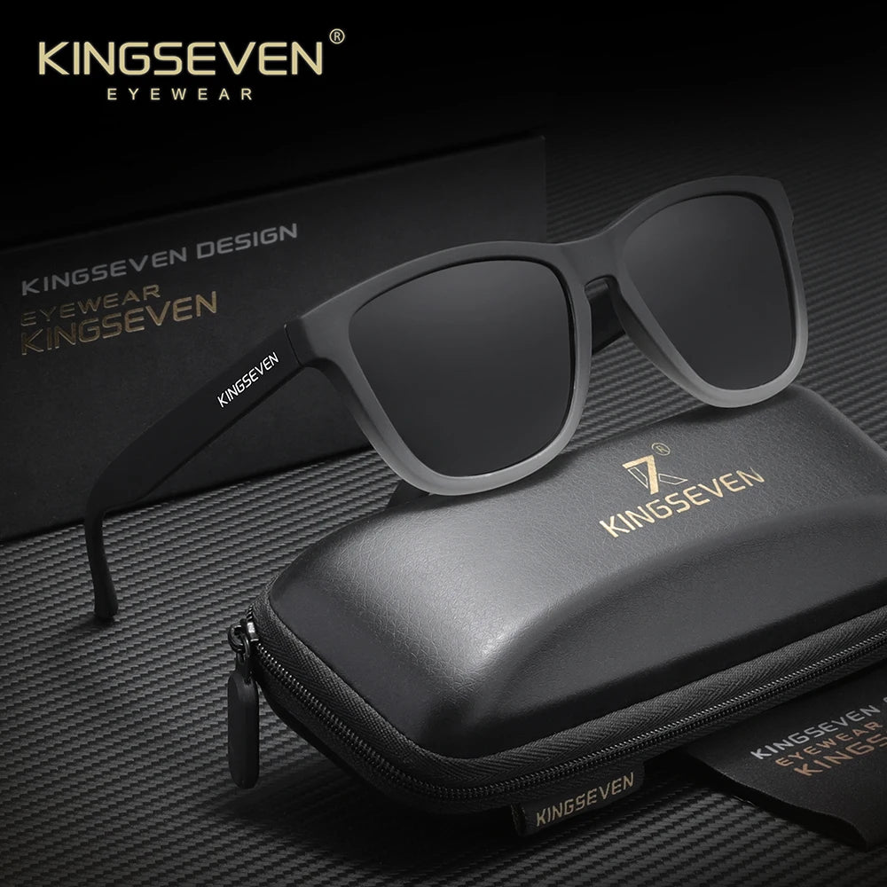 KINGSEVEN Brand Casual Driving Glasses Square Frame Men's Sunglasses Polarized Outdoor Travel Eyewear
