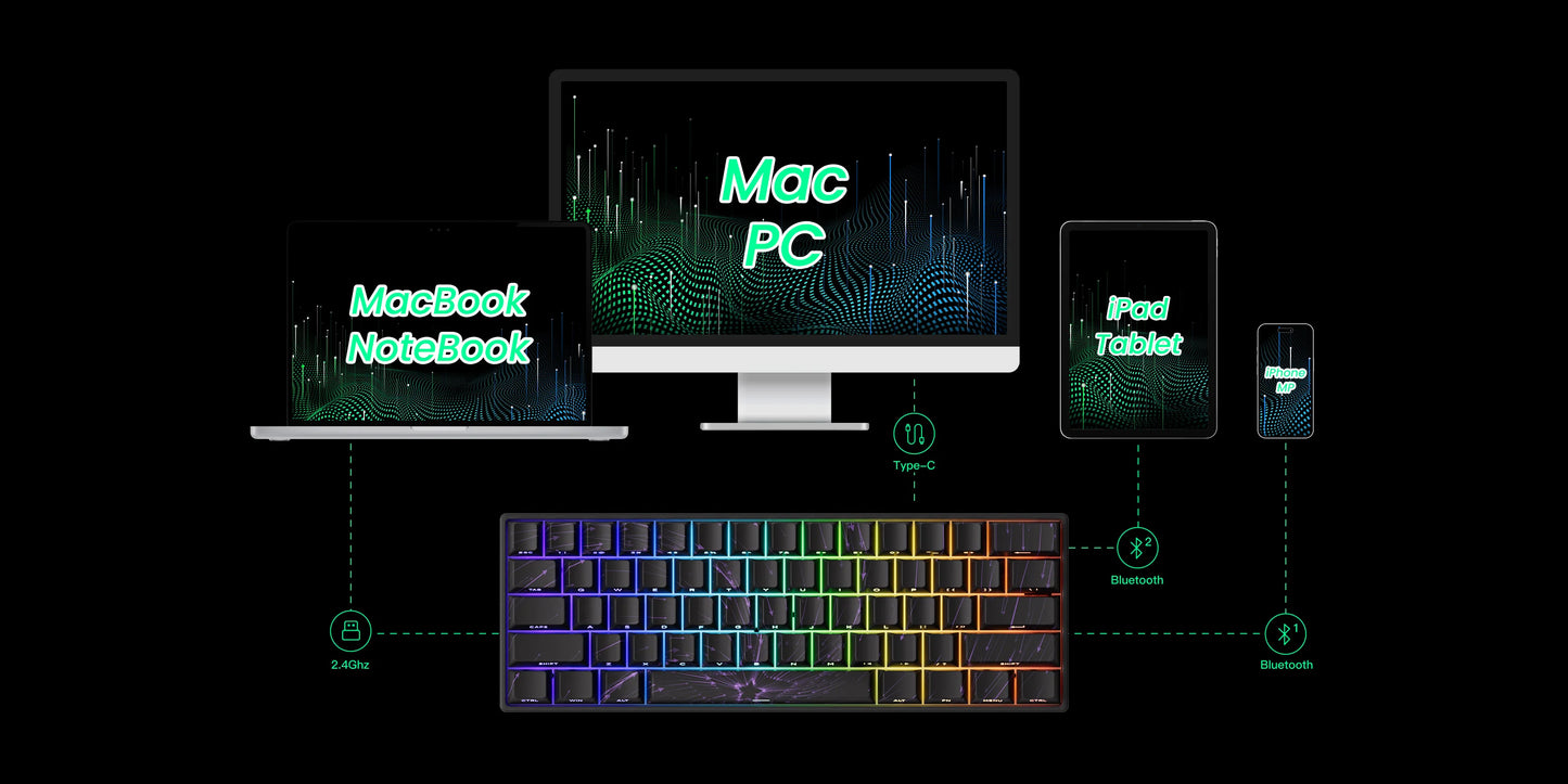 MONSGEEK FUN60 PRO&MAX HE Machanical Keyboard Magnetic Switch 60% Wireless Gaming Keyboard Rapid Trigger 8K ARGB Custom Keyboard
