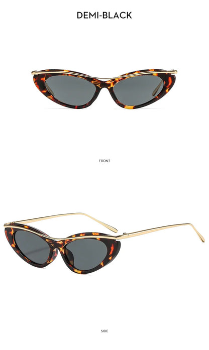 Fashion Small Cat Eye Sunglasses Women 2026 Luxury Brand Punk Metal Frame Sunglass Vintage Sexy Traveling Eyewear UV400 Shades