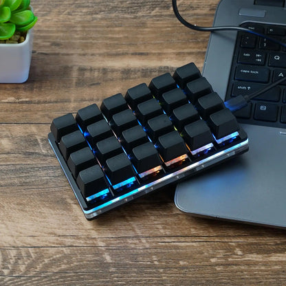 Mini-USB Custom Mechanische Tastatur mit 24 Tasten, Schwarz/Weiß, Gaming-Tastatur, Sayo-Gerät, programmierbares Shortcut-Keypad mit Makrotasten
