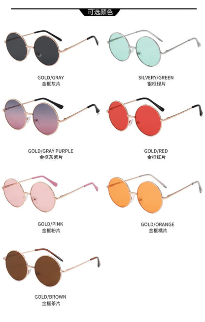 Children's sunglasses metal frame round sunglasses  simple anti ultraviolet tide children's glasses