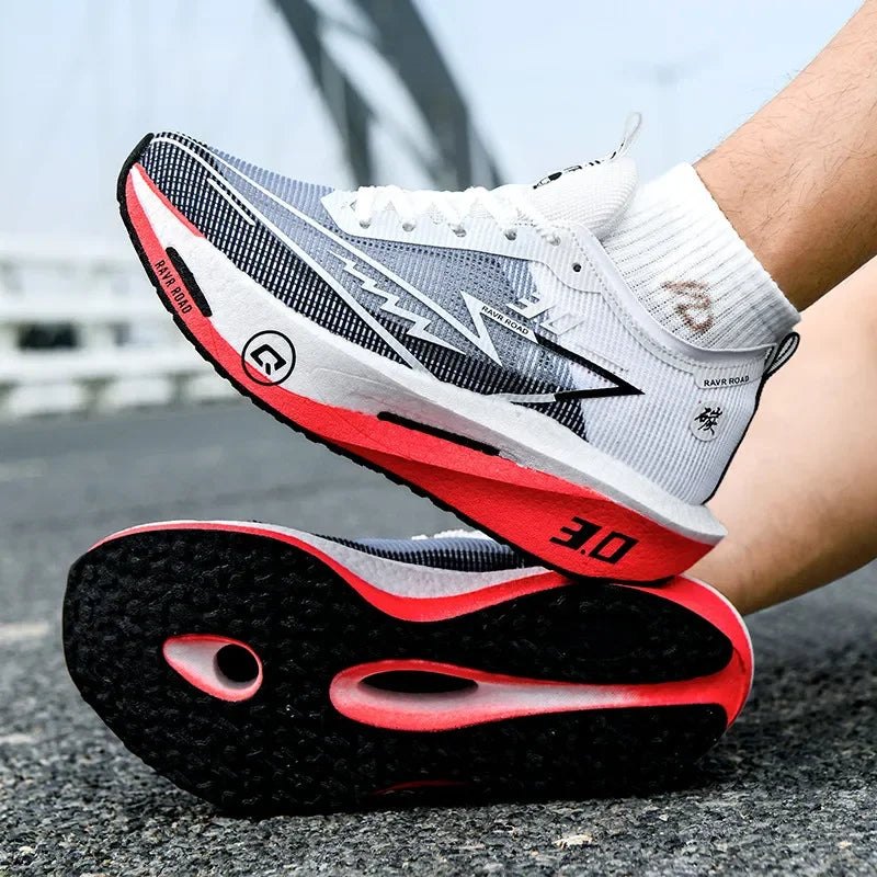 Zapatillas deportivas de carbono para hombre, antideslizantes, acolchadas, cómodas, para carreras, entrenamiento y running; zapatillas de tenis de malla, informales para mujer